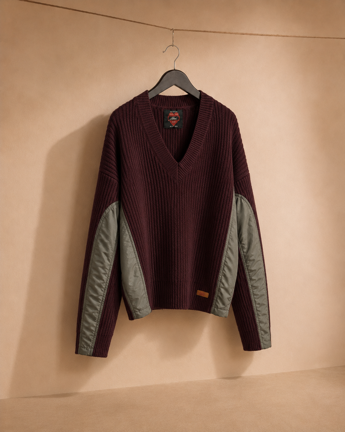 Pull Anita bordeaux en maille côtelée | Adoré Paris