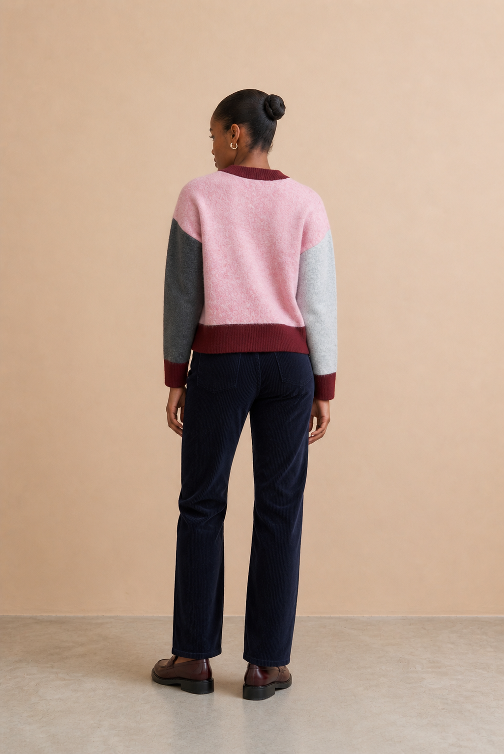 Gilet quatre couleurs Arlette - Rose