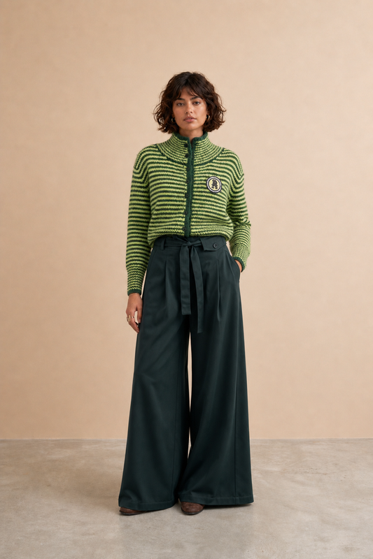 Pull Armanda rayé vert | Adoré Paris