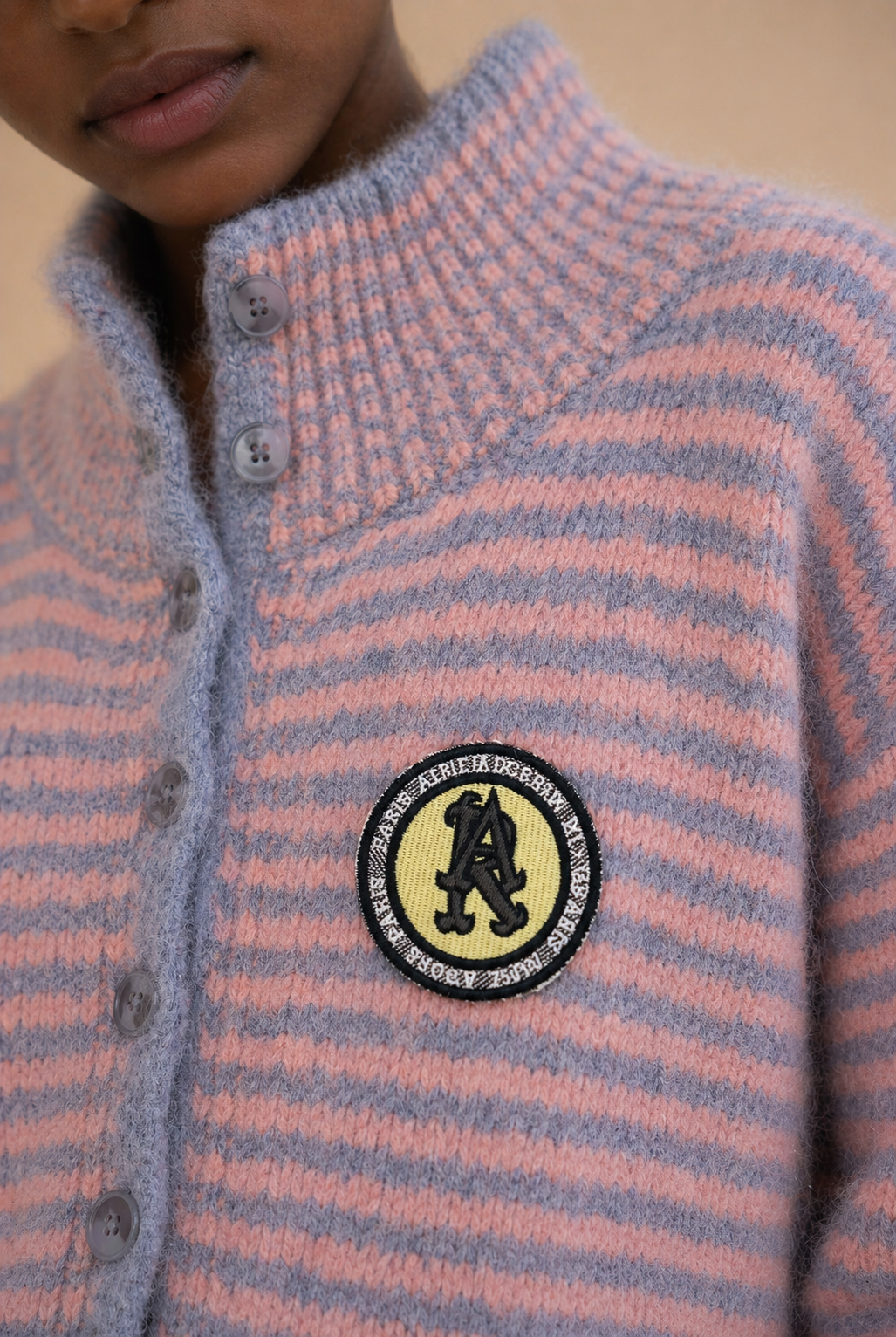 Pull rayé Armanda - Gris et rose
