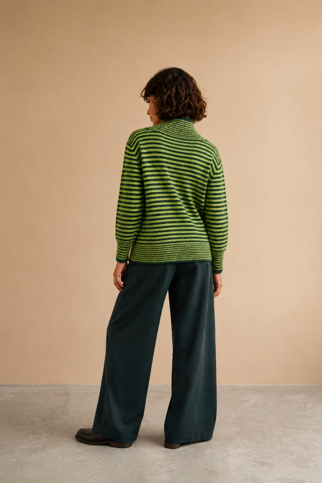 Gilet zippé Armanda - Rayures vertes