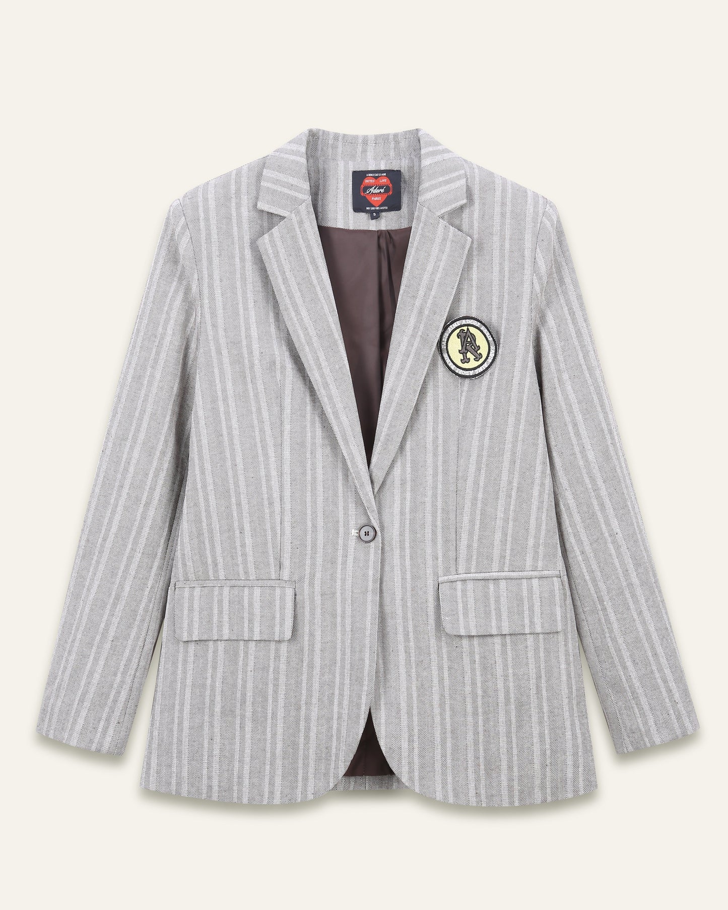 Veste blazer avec écusson Pao - Chevron brun