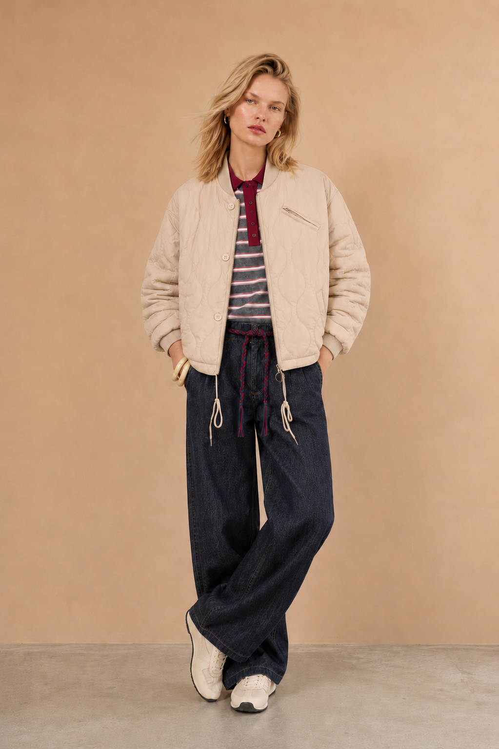 Bomber matelassé Ondine - Beige
