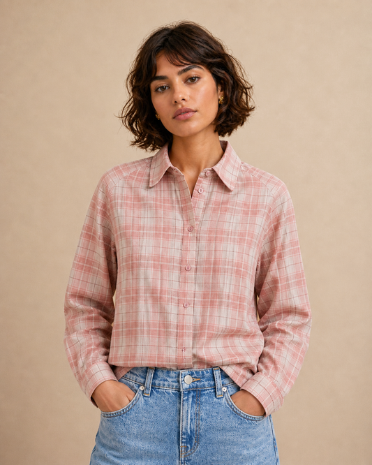 Top Bora - Carreaux Beiges Et Rose