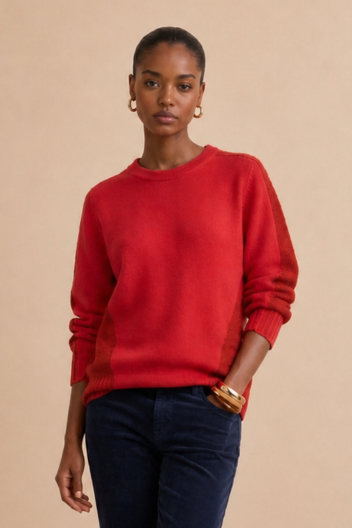 Pull bicolore Bruna - Rouge