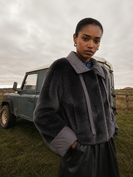 Veste fausse fourrure Livina - Gris