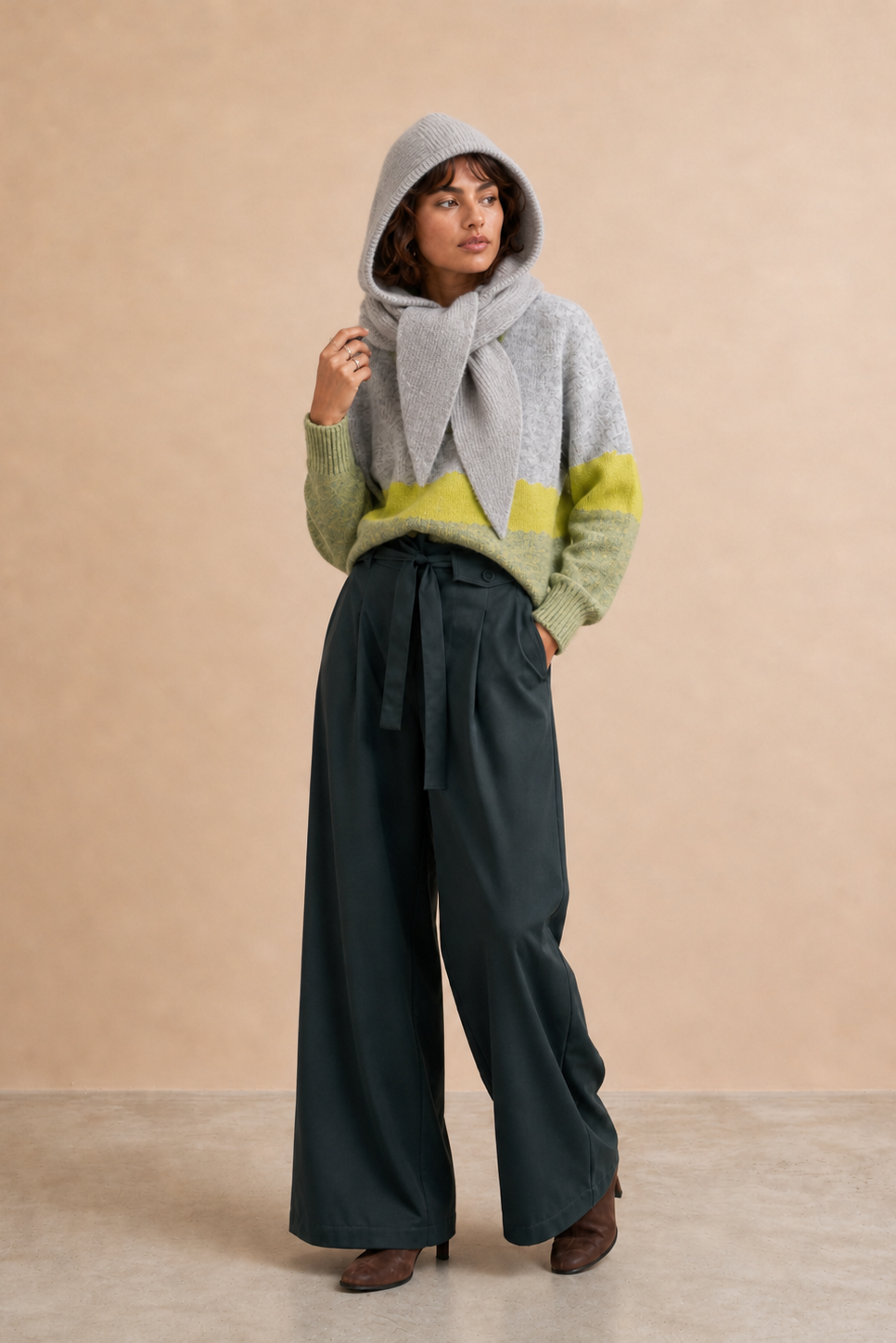 Cagoule en maille Augusta - Gris