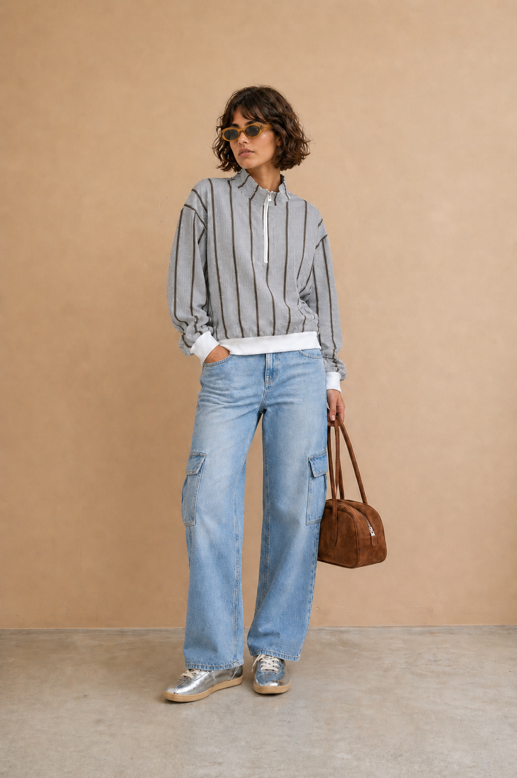 Top Celina - rayures Ecru et Choco