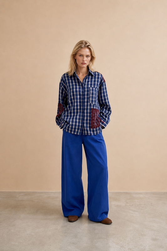Pantalon de tailleur en laine Pia - Bleu Roi