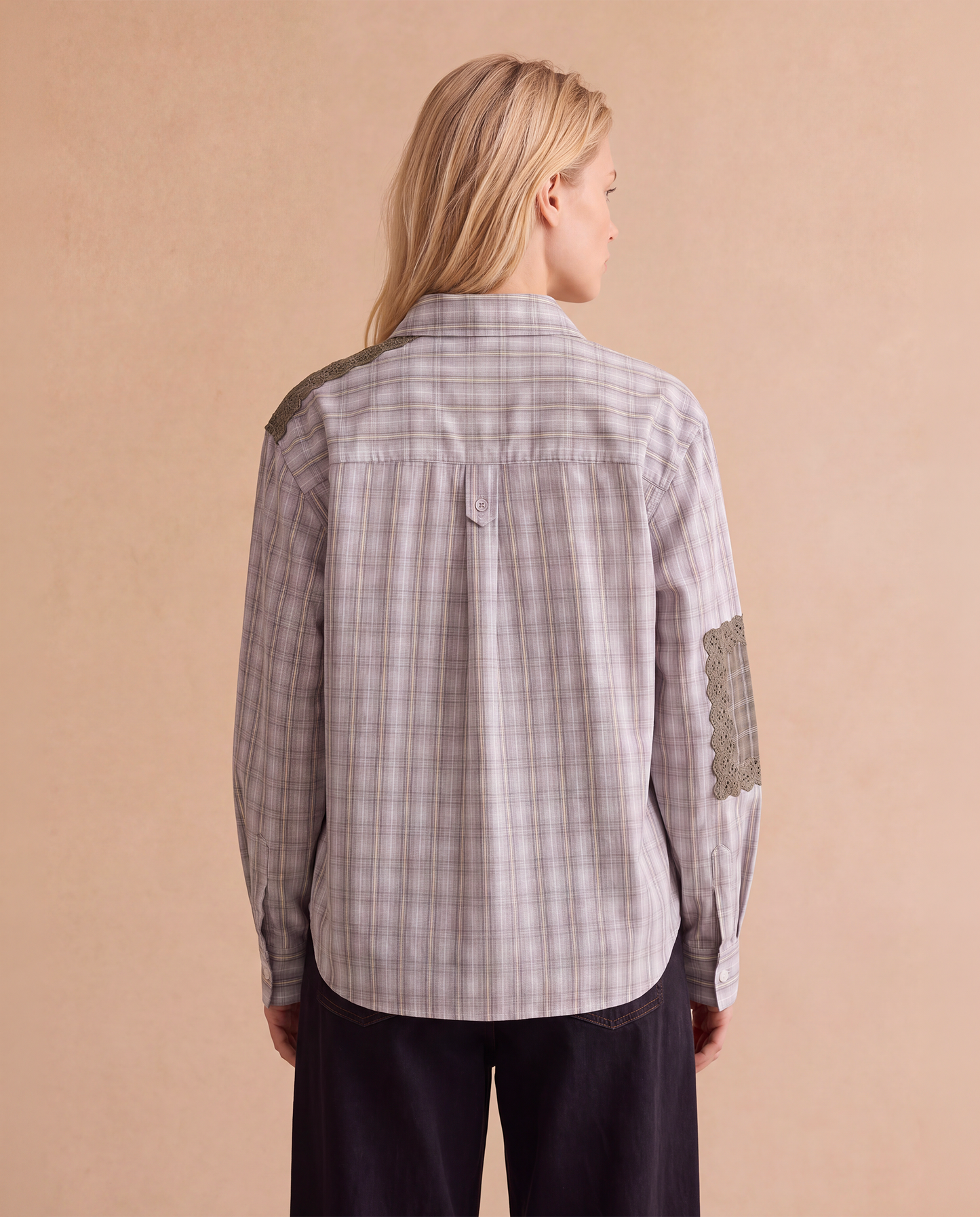 Chemise avec broderies Arlo - Carreaux Gris et Jaune