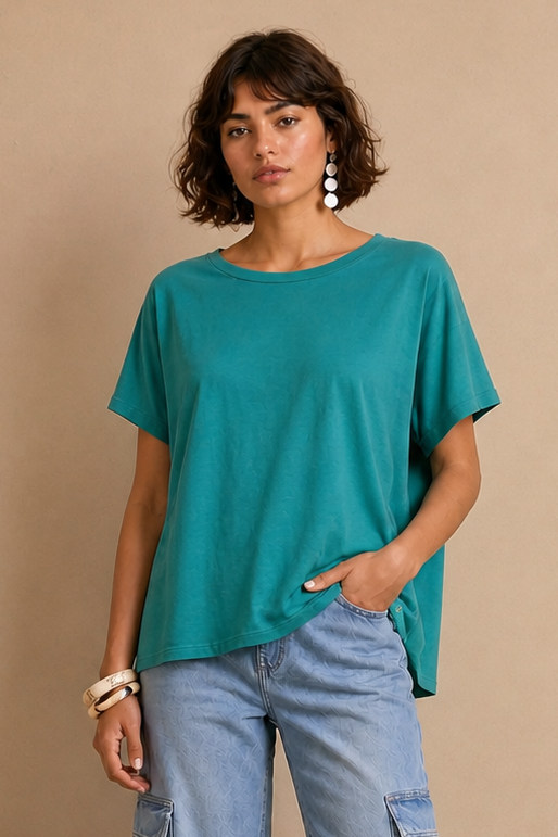 T-shirt col rond Constanza - Émeraude