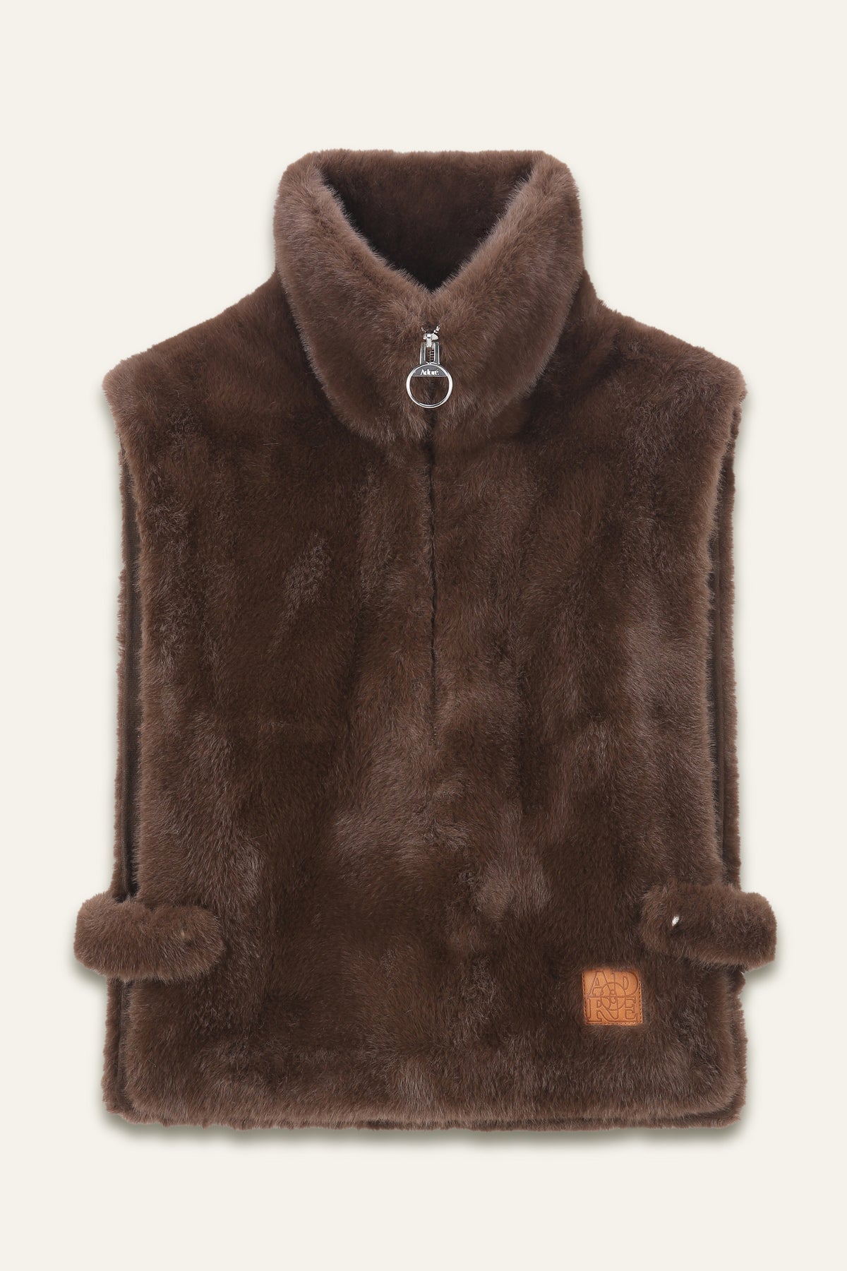 Doudoune sans manches en fausse fourrure Nappy - Marron Choco