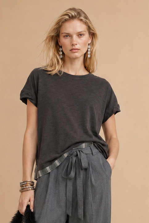 T-shirt bi-matière Estuve - Anthracite