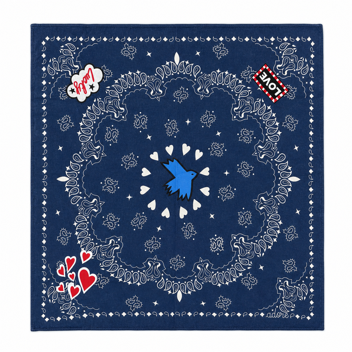 Foulard imprimé bandana bleu Lucky - Uni-Blue Crush
