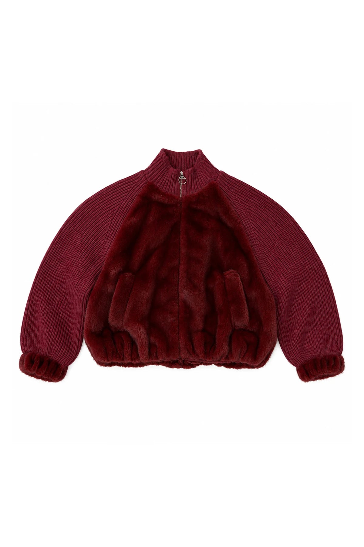 Gilet zippé fourrure Calisto - Bordeaux