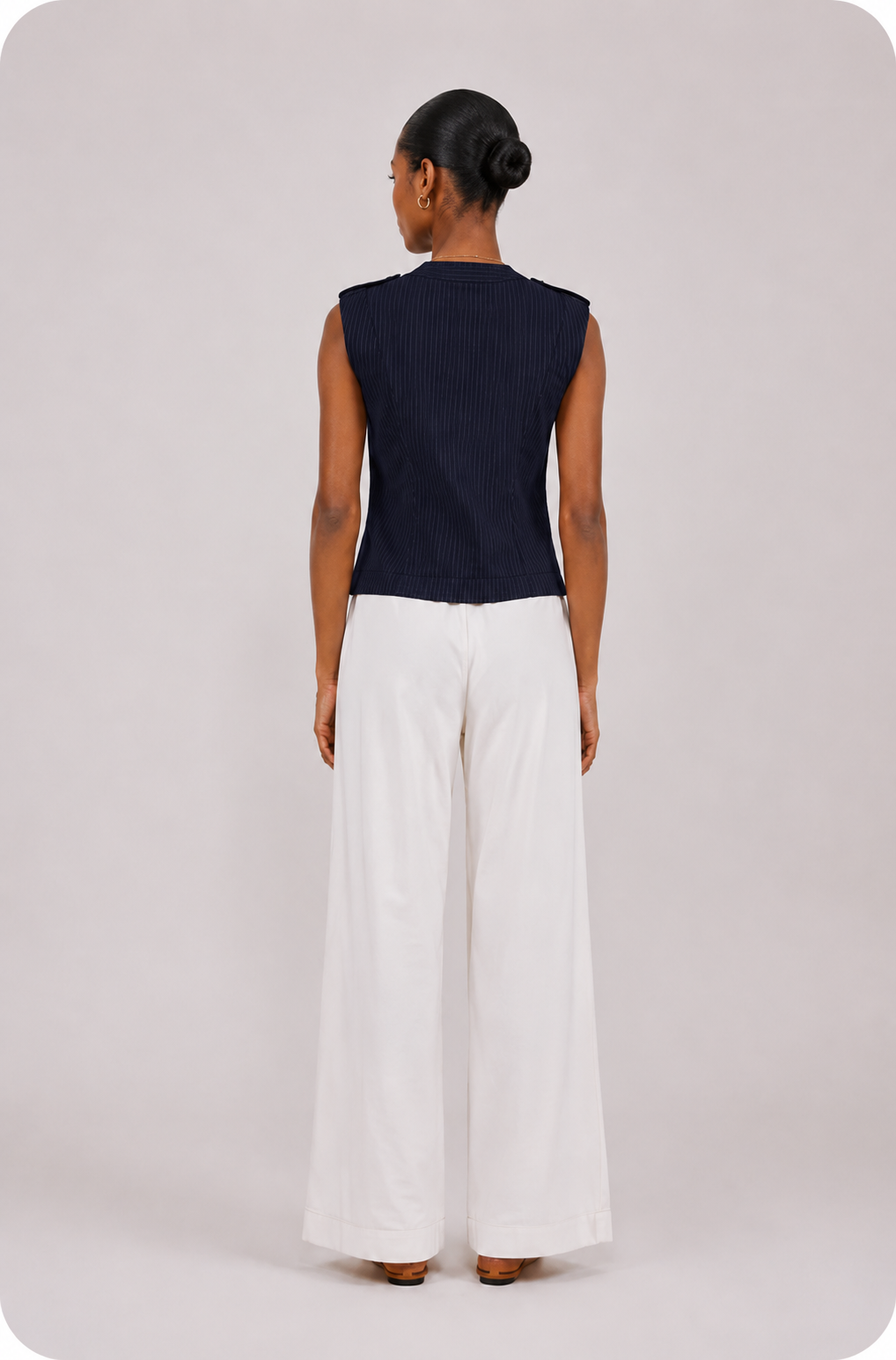 Gilet sans manches Florine rayure Marine