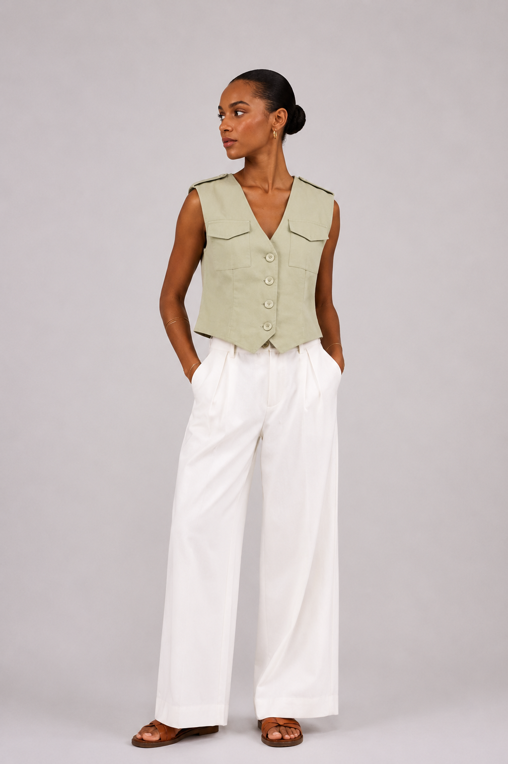 Gilet sans manches Florine Vert