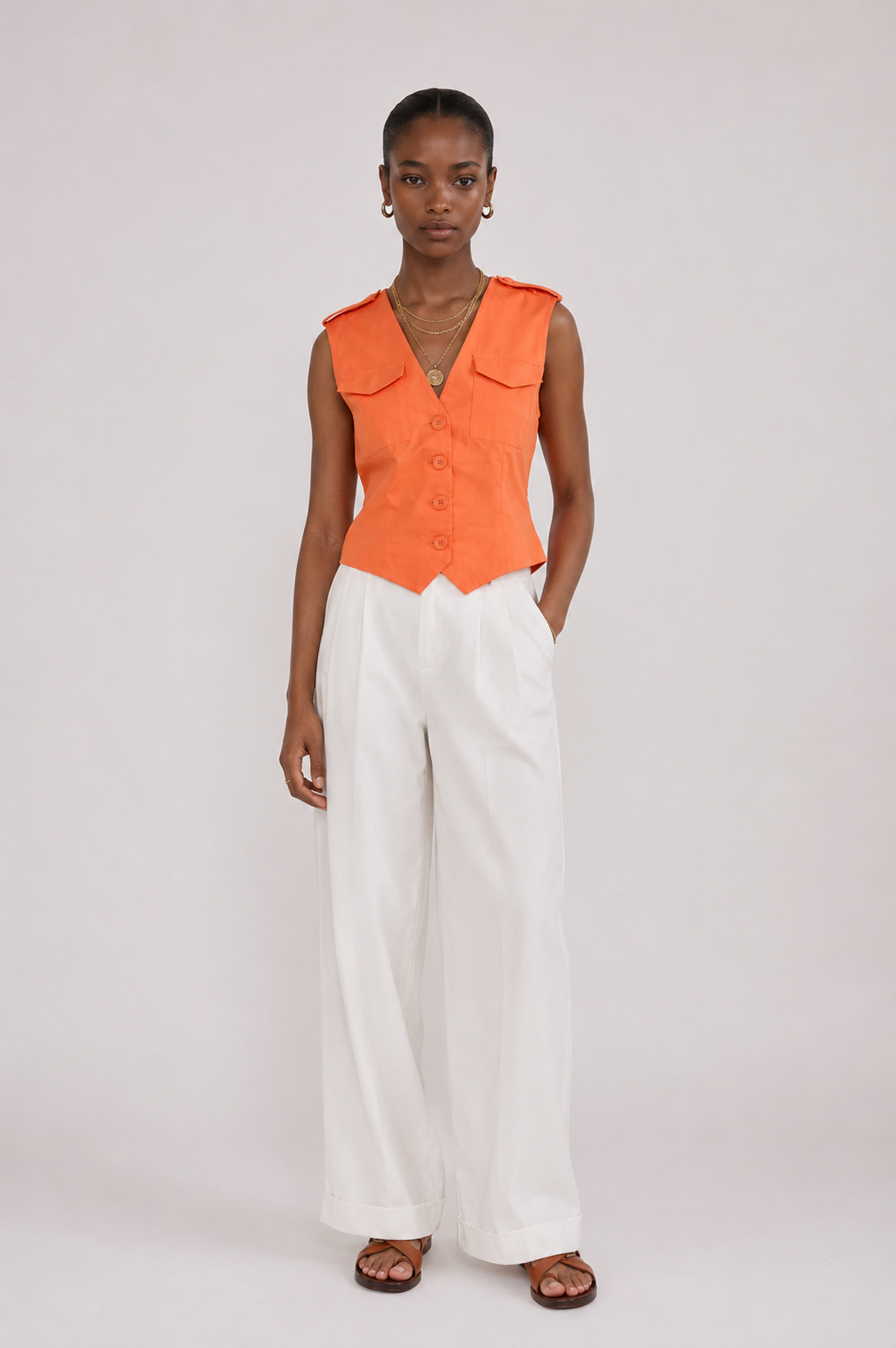 Gilet sans manches Florine Orange