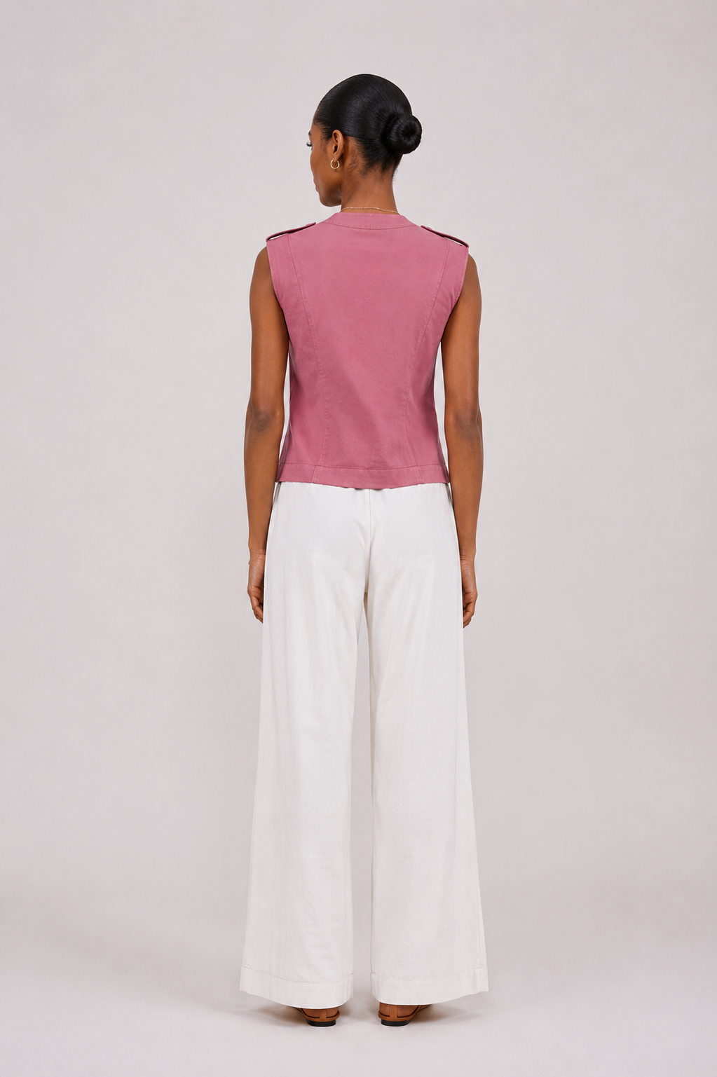 Gilet sans manches Florine Rose