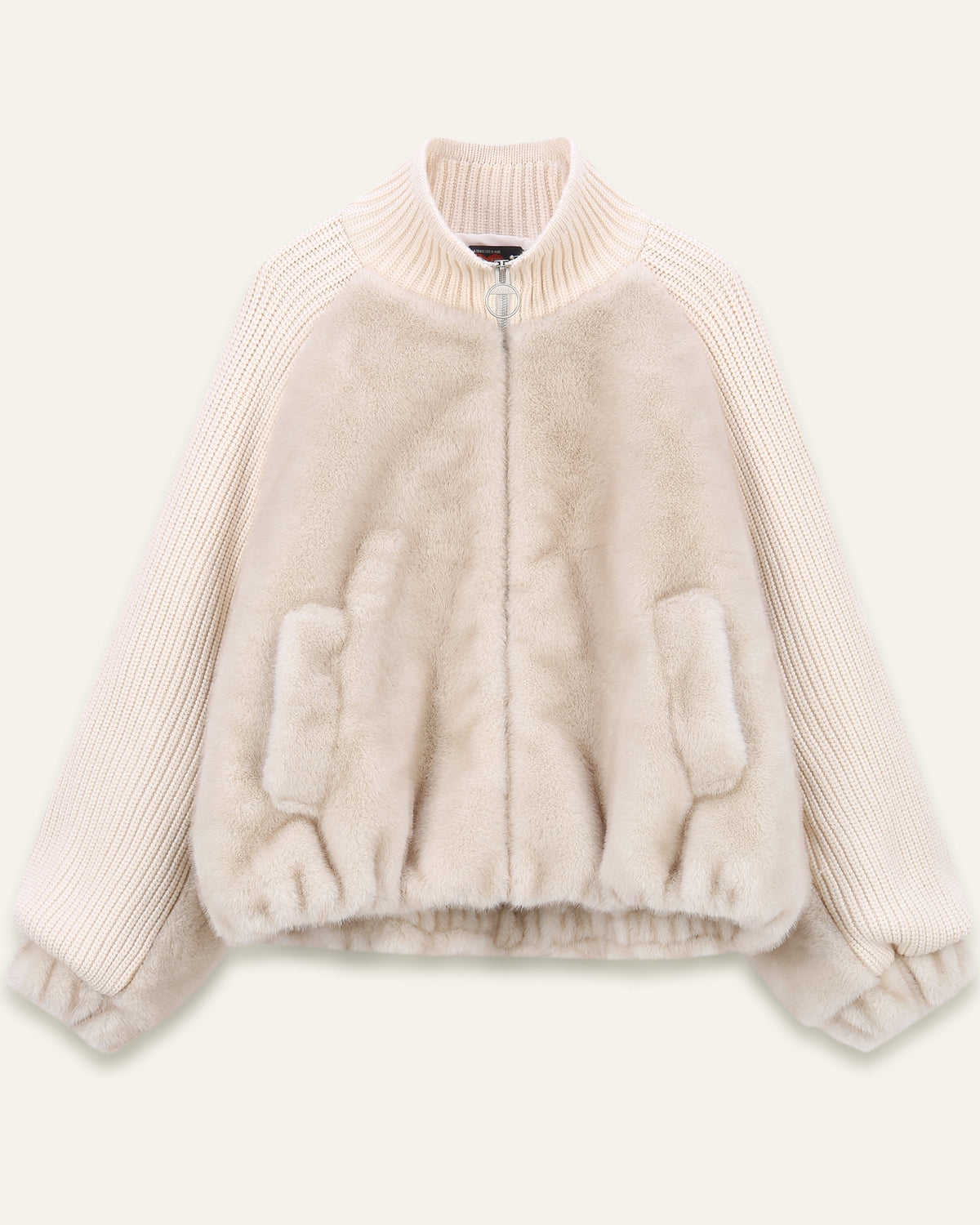 Gilet zippé fourrure Calisto - Écru
