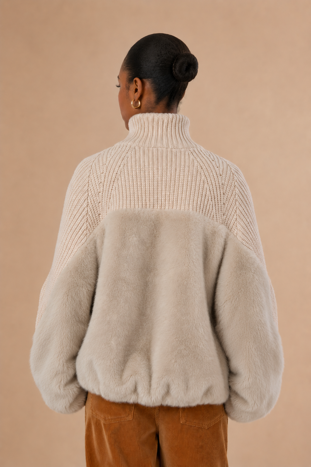 Gilet zippé fourrure Calisto - Écru