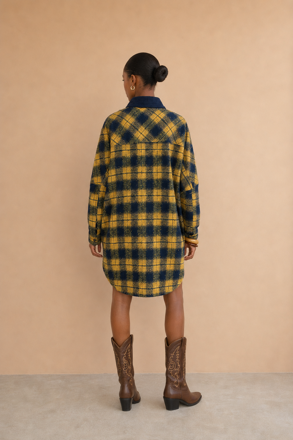 Robe Izy - Carreaux Jaunes Et Bleus