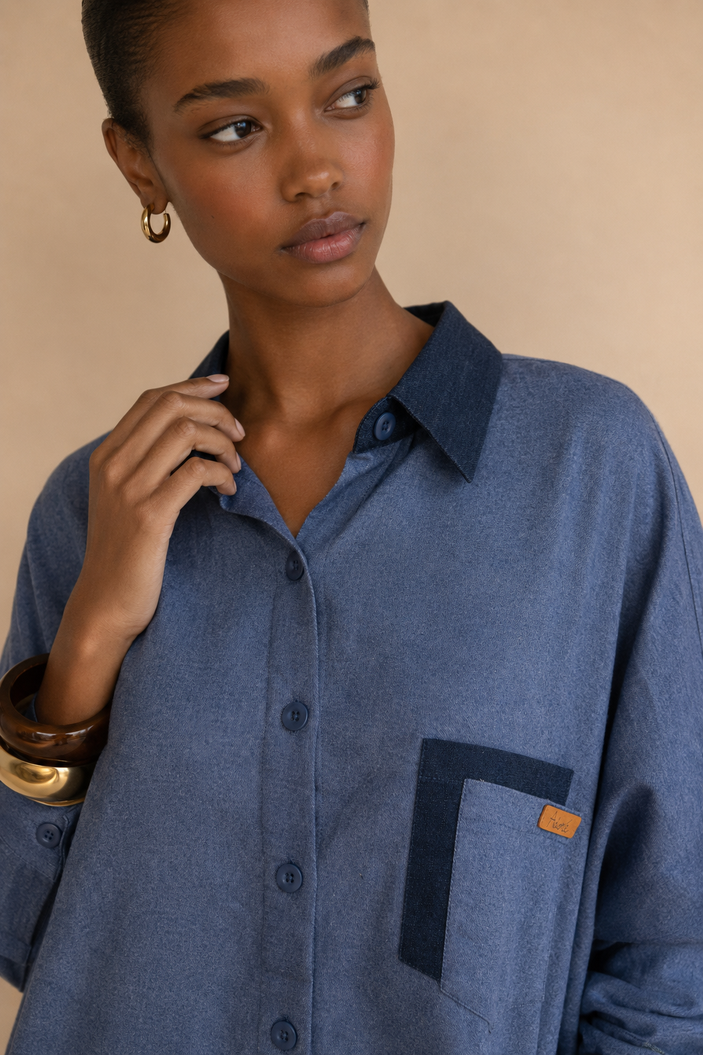 Robe chemise en jean Izy - Denim