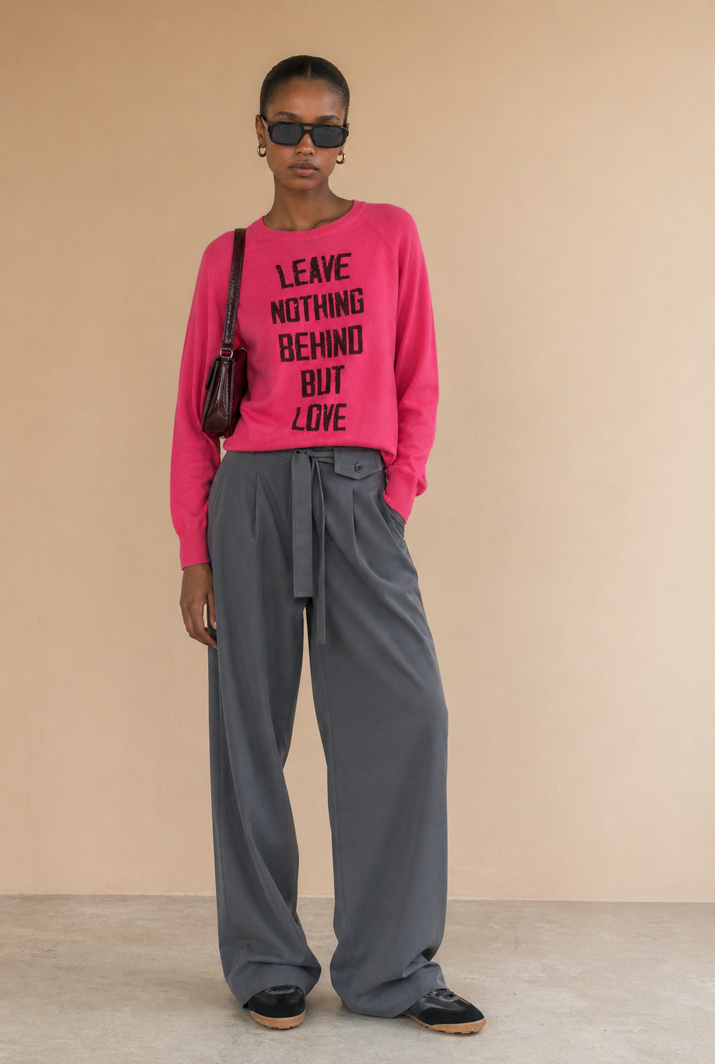 Sweat à message Loving - Fushia