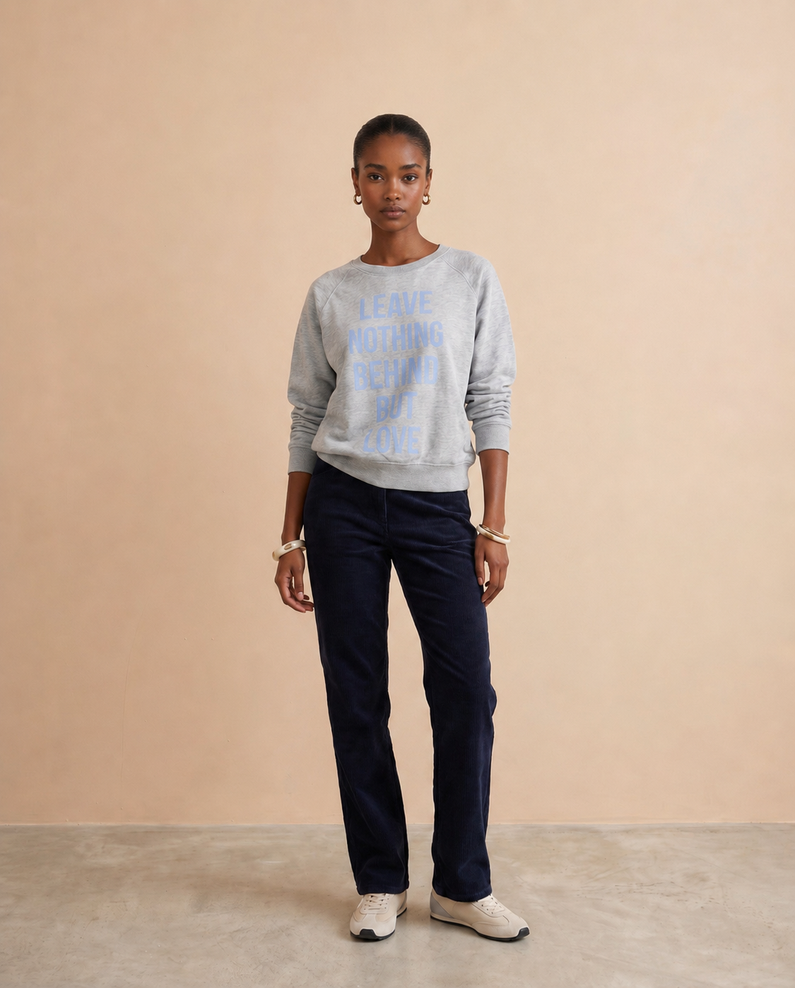 Sweat à message Loving - Gris Chiné