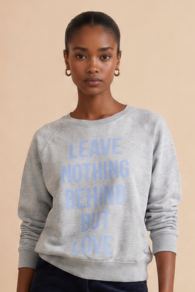 Sweat à message Loving - Gris Chiné