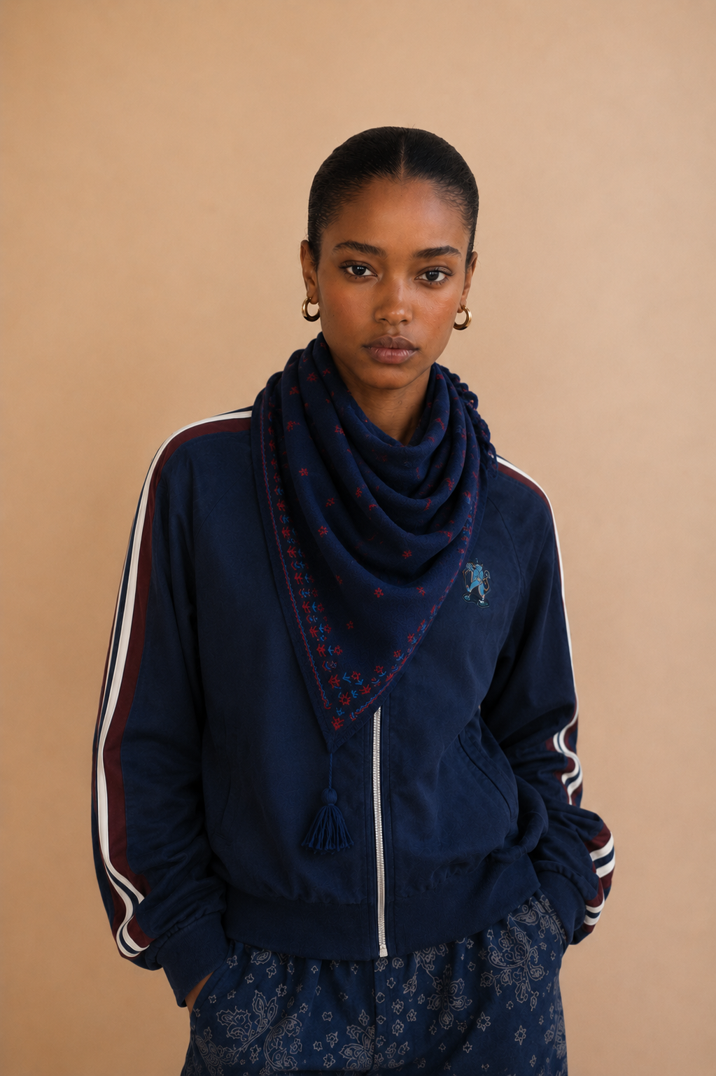 Écharpe Lucky Ethnic Navy | Adoré Paris