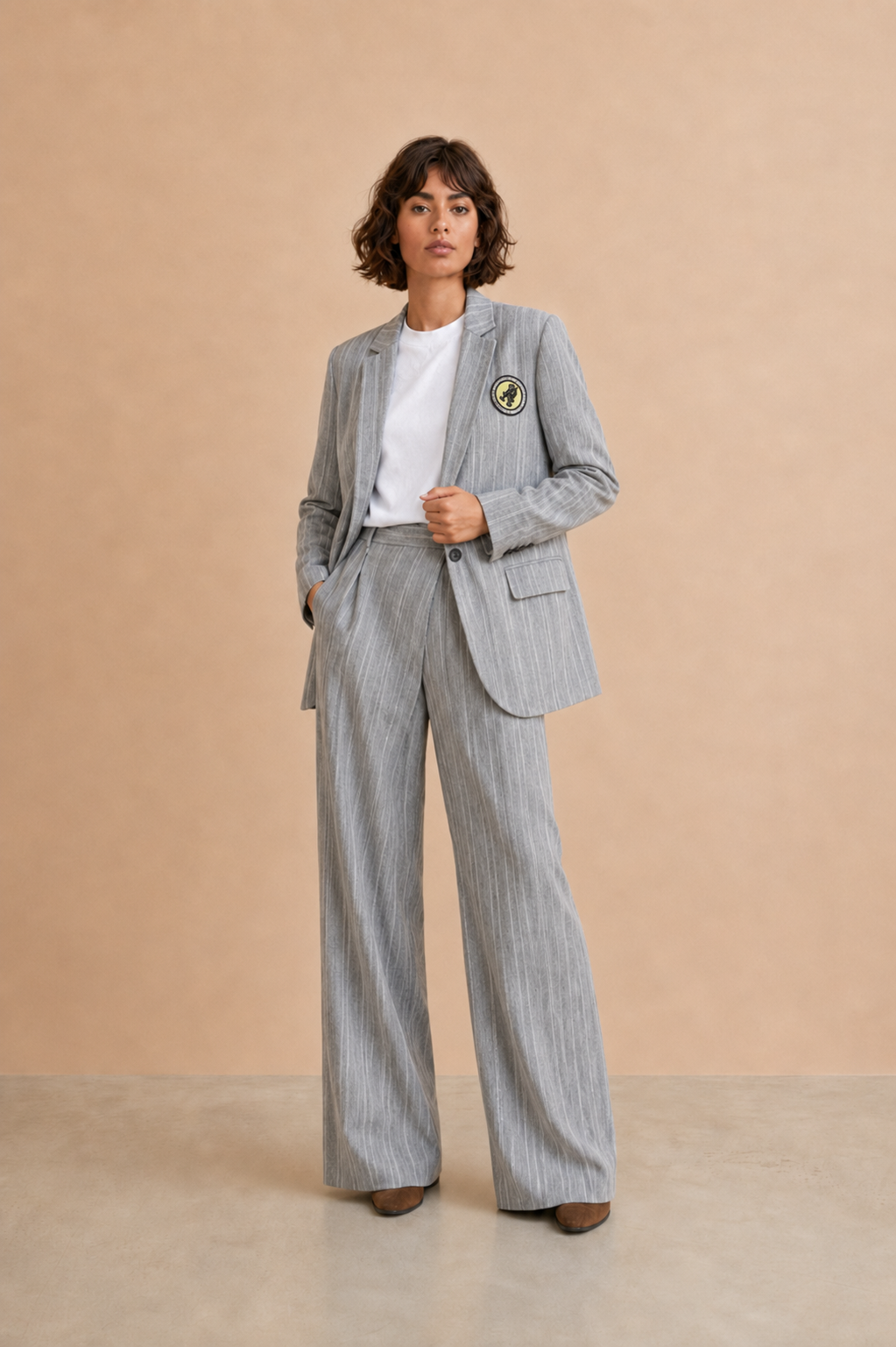 Pantalon large & fluide Ludivine - Chevron Noir