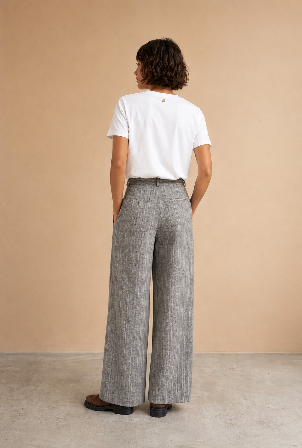 Pantalon large & fluide Ludivine - Chevron Noir