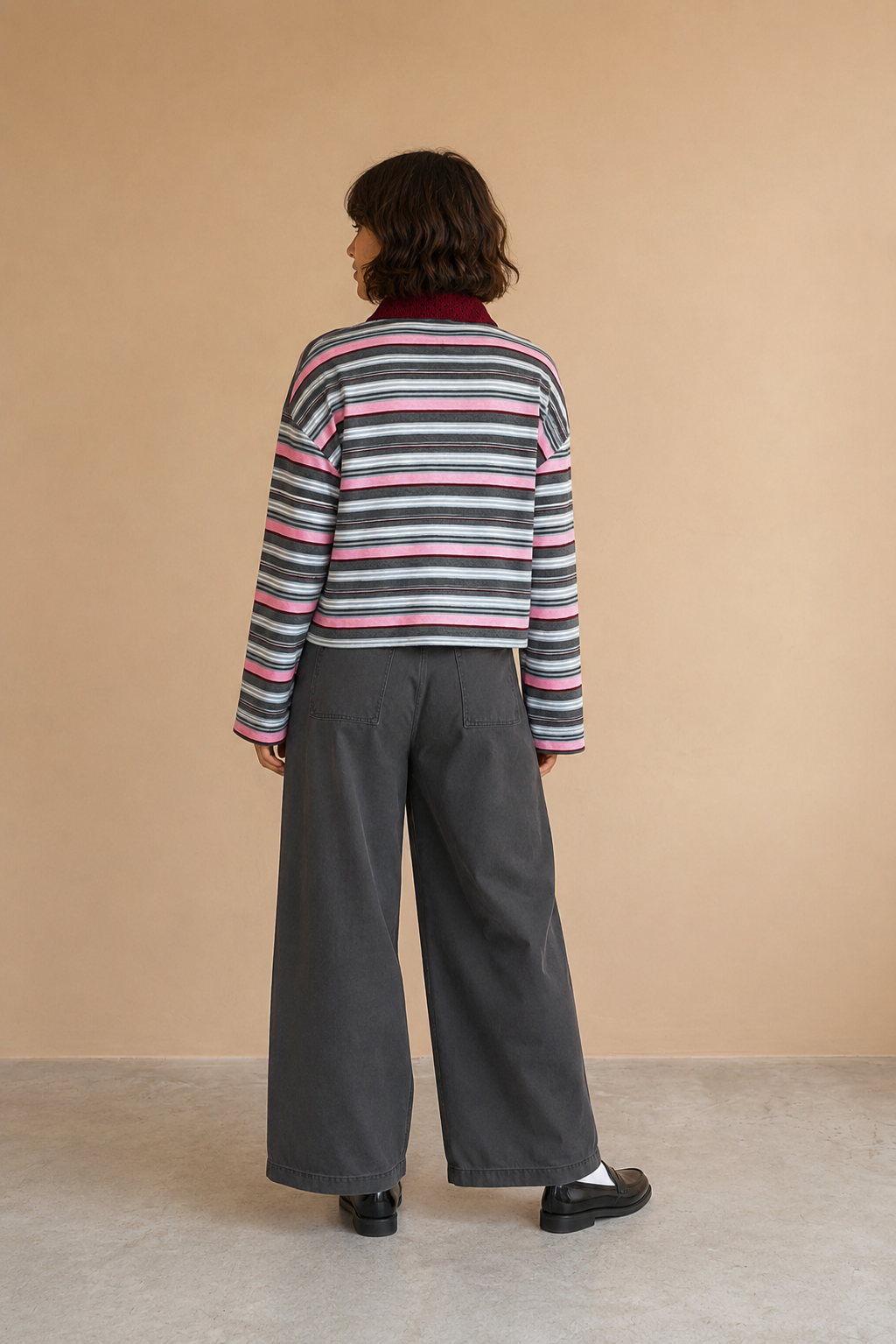 Pantalon large & fluide palazzo Myriam - Acier