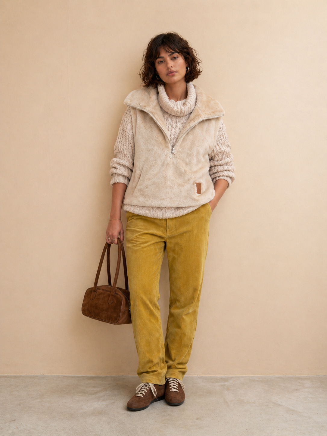 Pull sans manches Nappy - Ecru