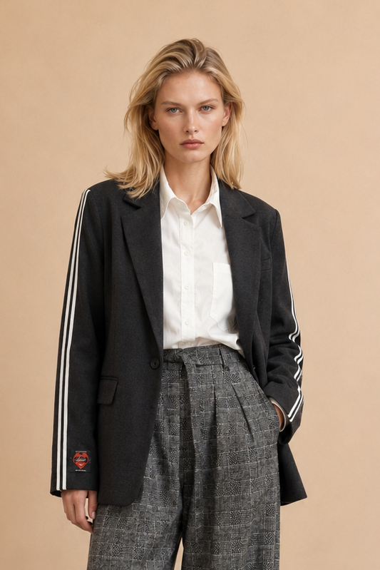 Veste blazer avec bandes sport Nellian - Anthracite