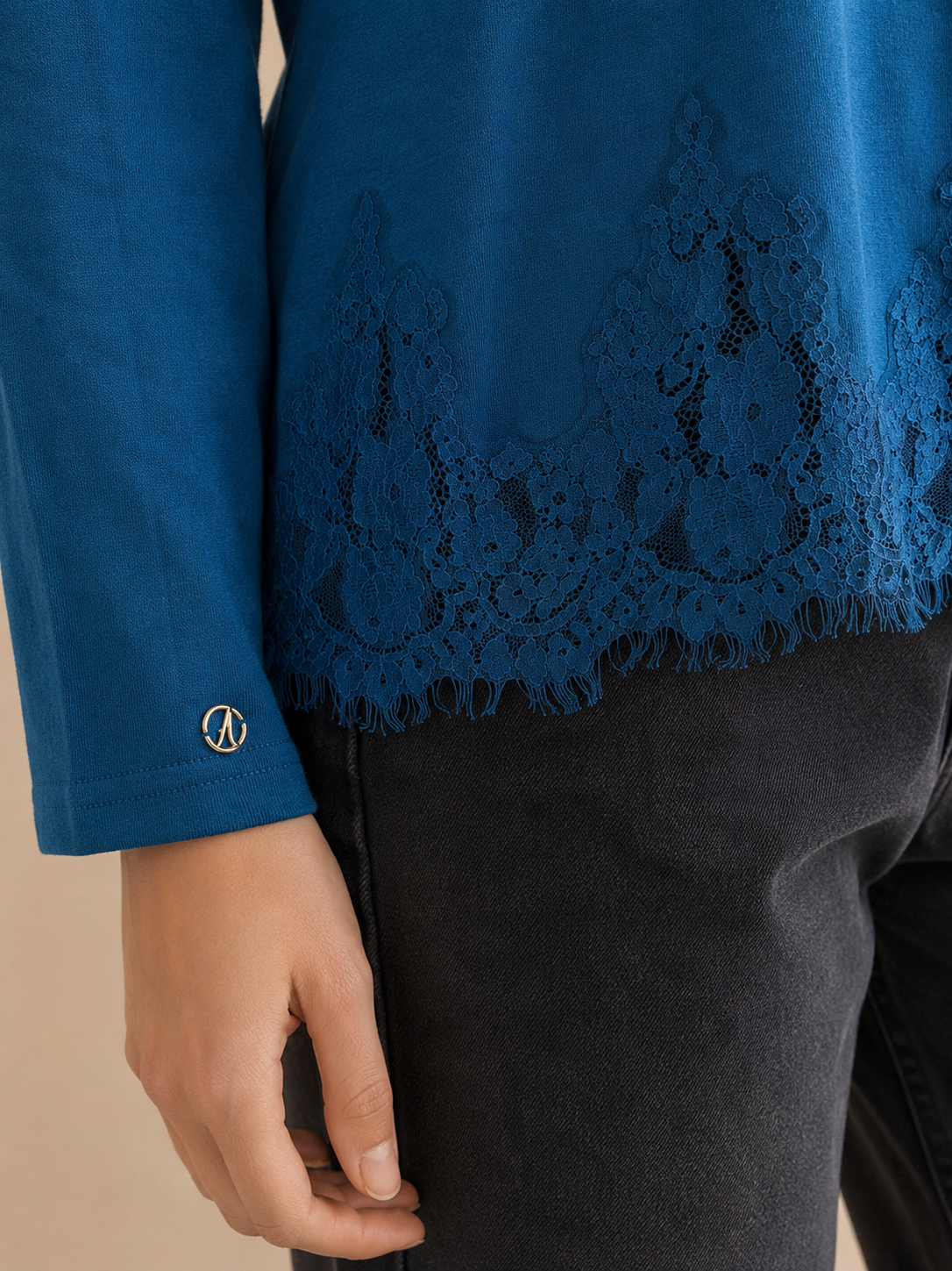 T-shirt manches longues & dentelle Nomina - Canard