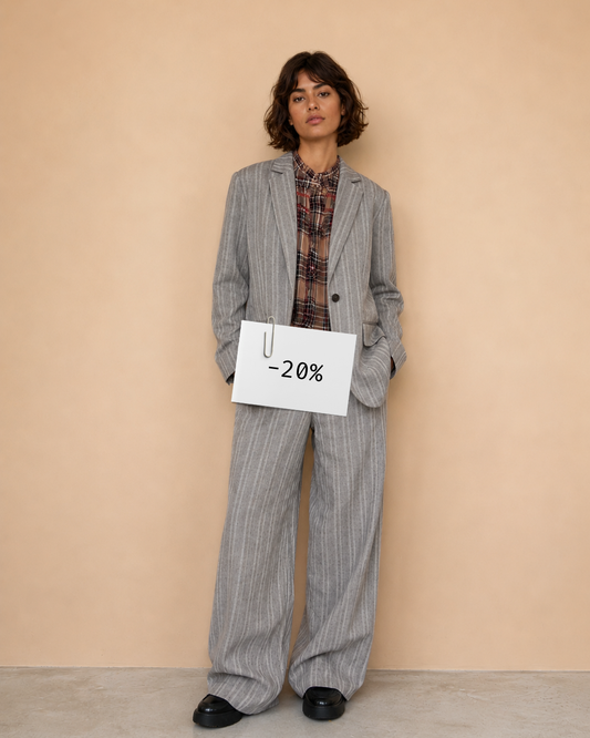 OFFRE LOOK A -20% - Blazer Pao + Pantalon Ludivine Chevron brun
