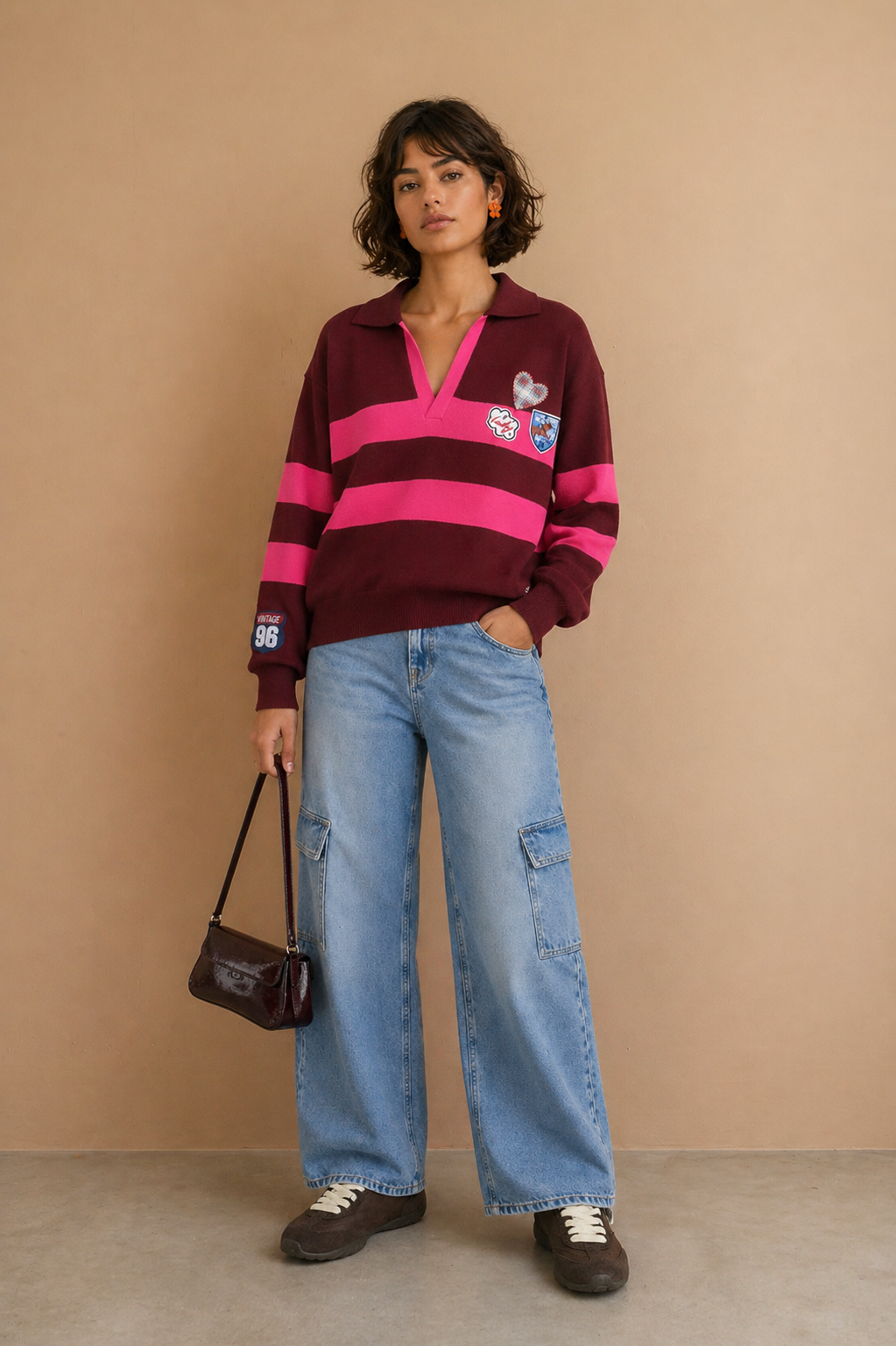 Pull Oriane - Rayures Bordeaux