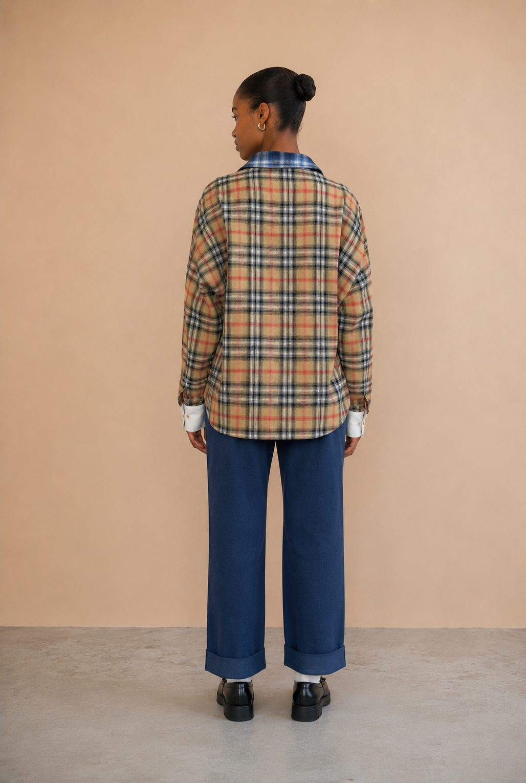 Chemise Ovy à carreaux bleus et écru | Adoré Paris