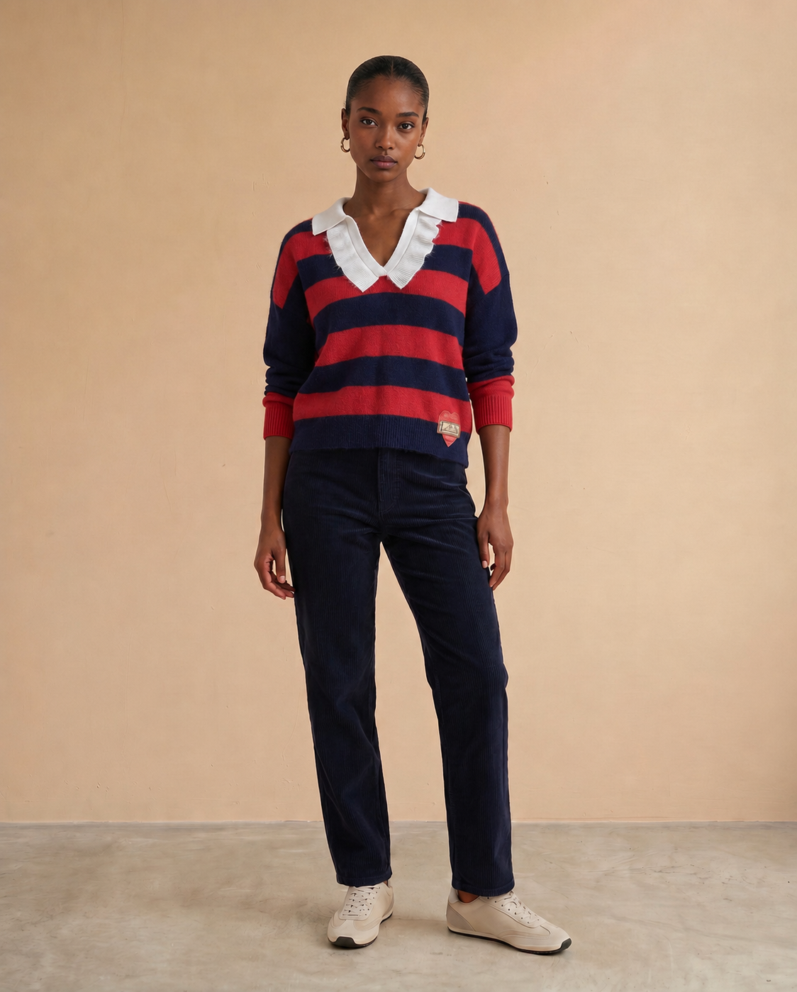 Pull Paulo - Rayures Marine et Rouge