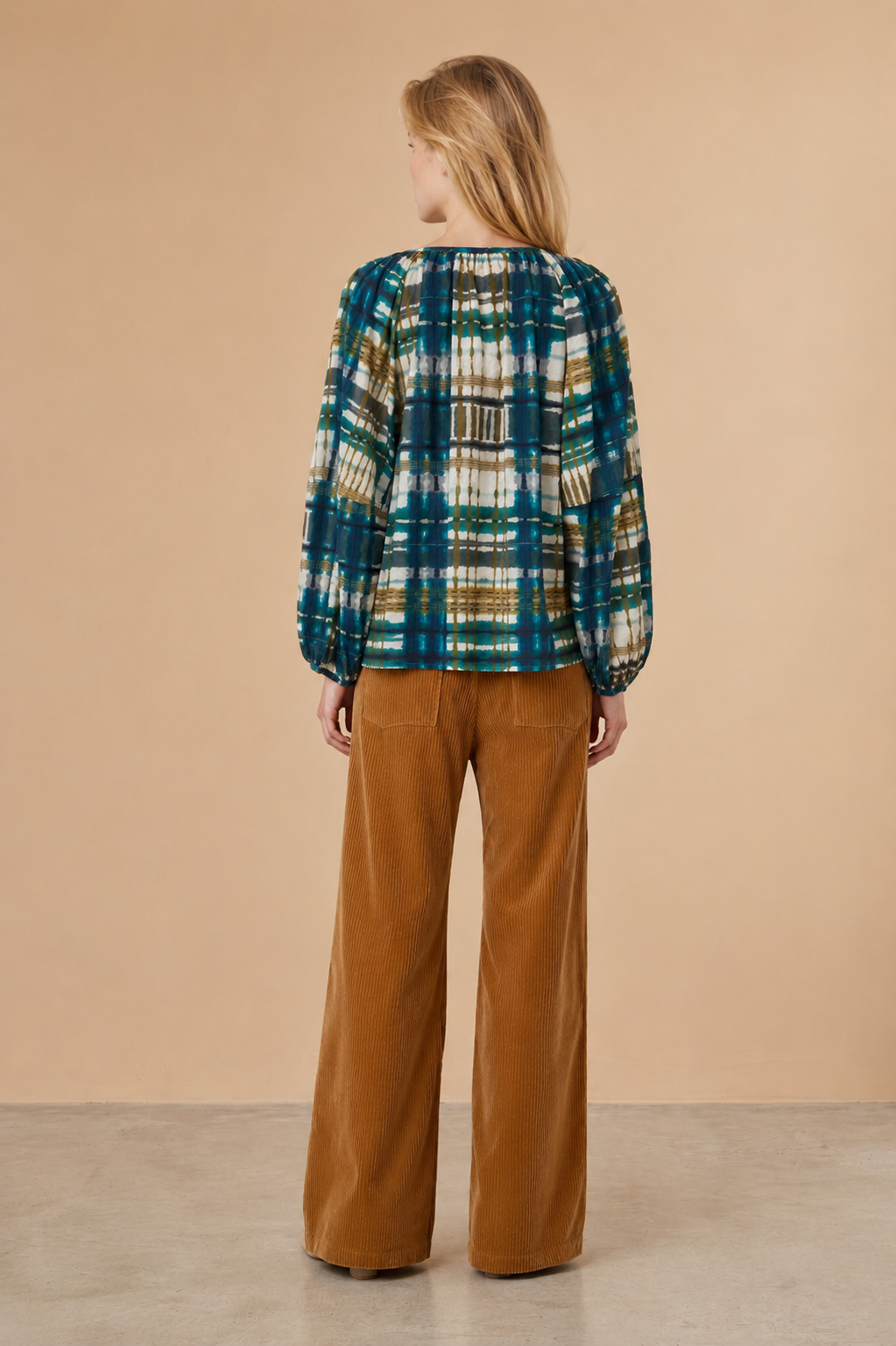 Pantalon velours en laine Pia - Camel