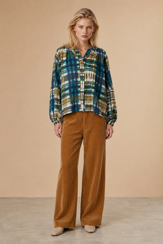 Pantalon velours en laine Pia - Camel