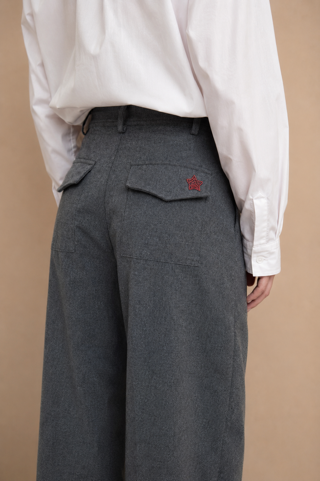 Pantalon de tailleur en laine Pia - Heather Grey