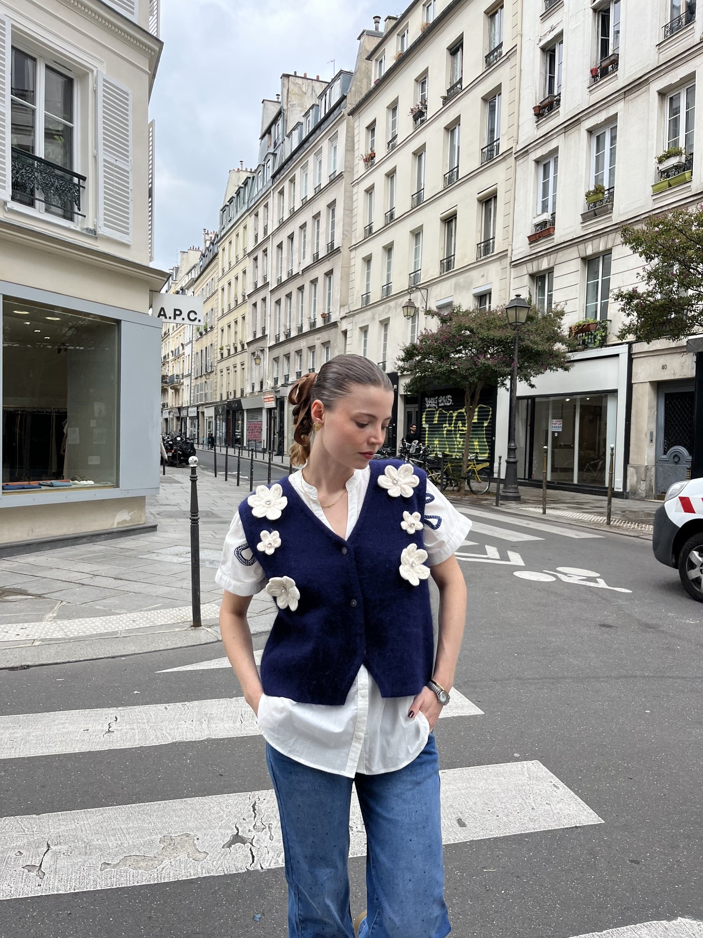 Gilet Laura Denim Bleu