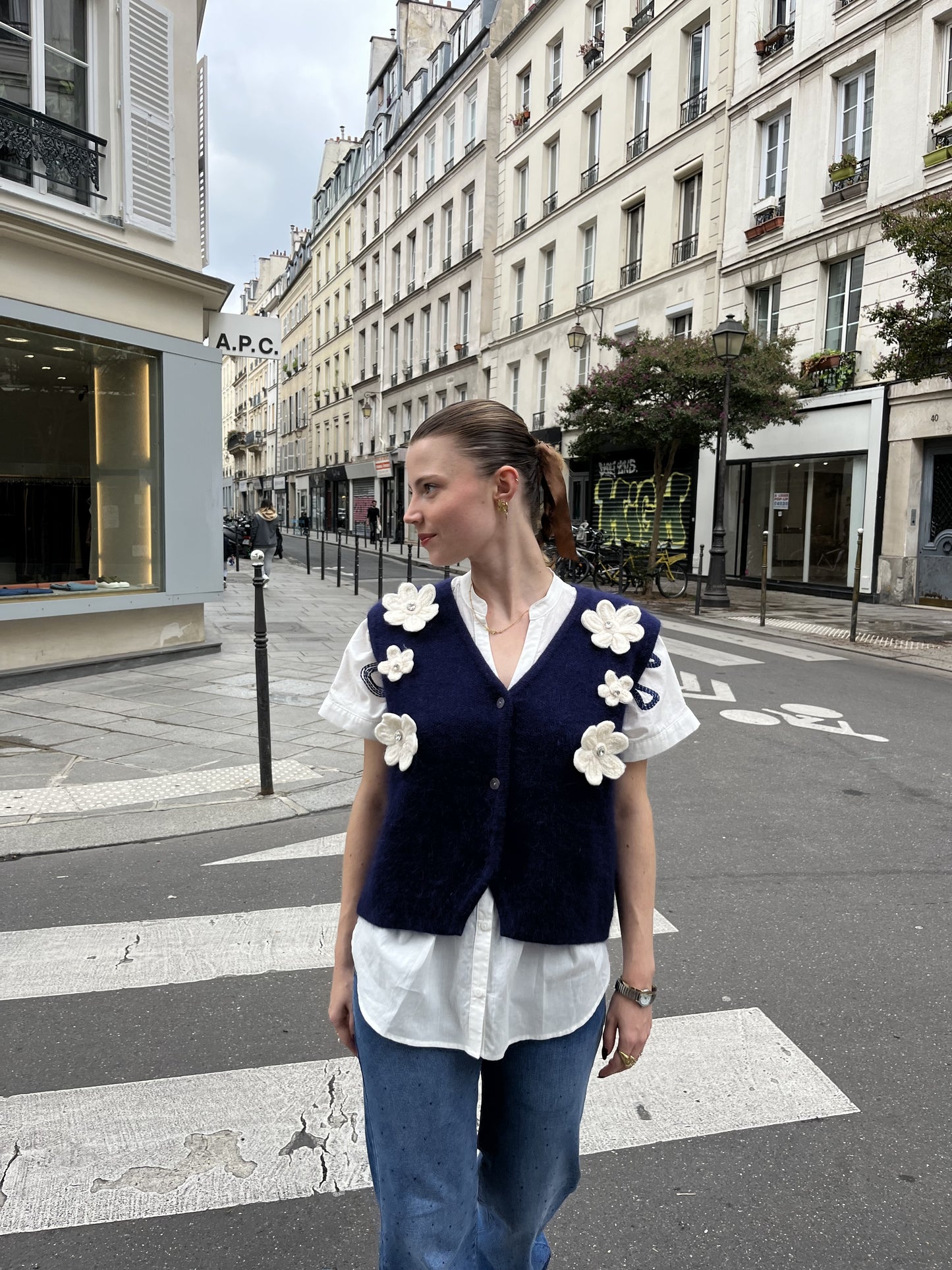 Gilet Laura Denim Bleu