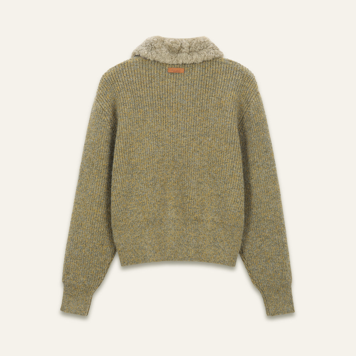 Cardigan col fausse fourrure Benji - Kaki