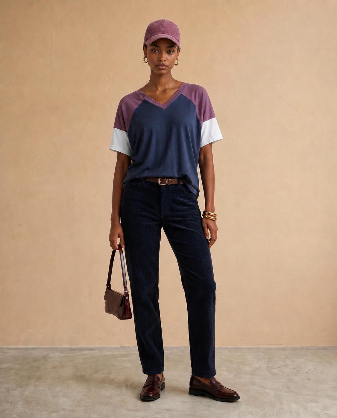 T-shirt Raja - Mix Marine et Violet