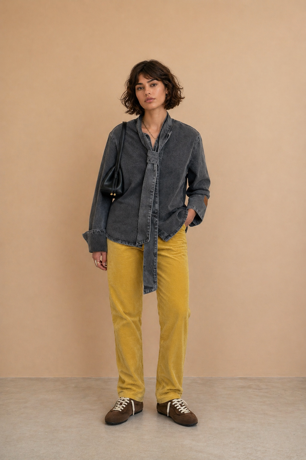 Pantalon en coton Raquel - Moutarde