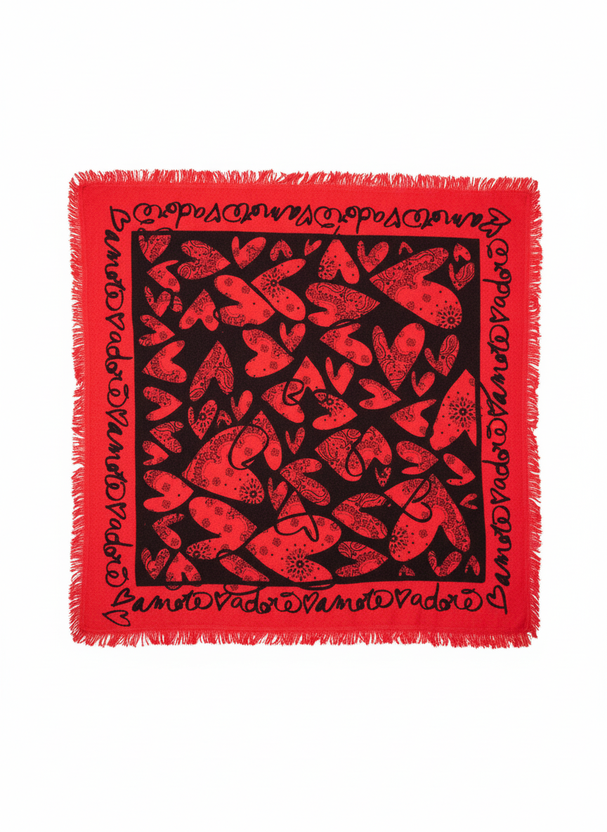 Foulard Bandana Leia Coeur Red Corail